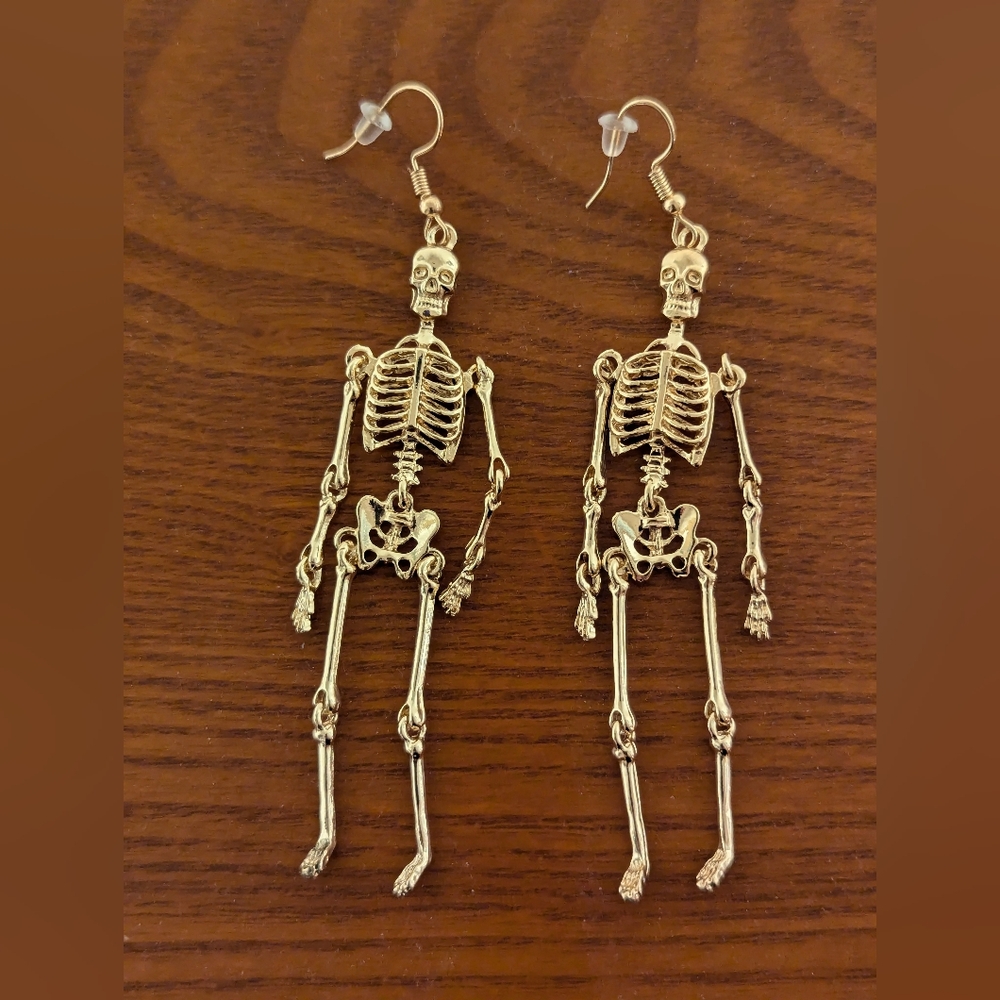 Gold Skeleton Earrings